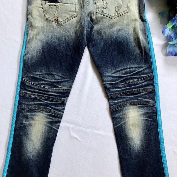 Preme NWOT Medium Wash Distressed Jeans Men 32/32 - Picture 9 of 10
